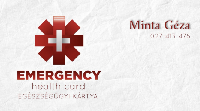 EMERGENCY EGÉSZSÉGÜGYI KÁRTYA HEALTH CARD