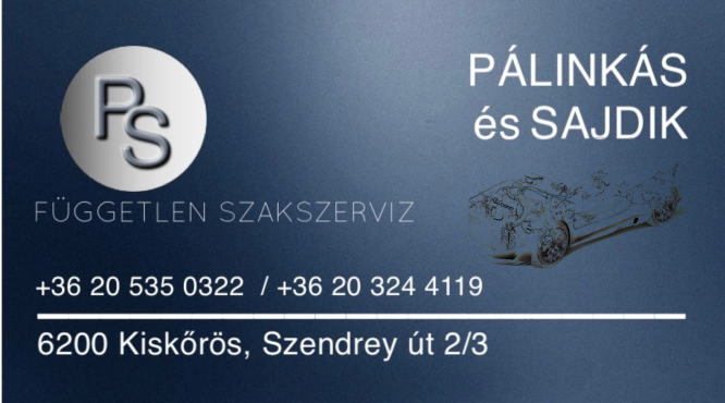 PÁLINKÁS ÉS SAJDIK FORD FÜGGETLENSZERVÍZ KISKŐRÖS