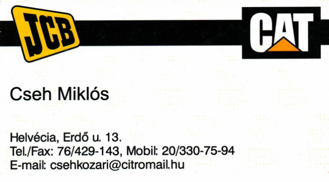 Cseh Miklós JCB CAT Helvécia
