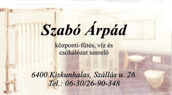 Szabó Árpád Központifűtés és Vízszerelő