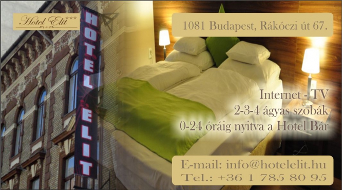 Elit Hotel Budapest a Keleti Pályaudvar mellett 0-24 óráig