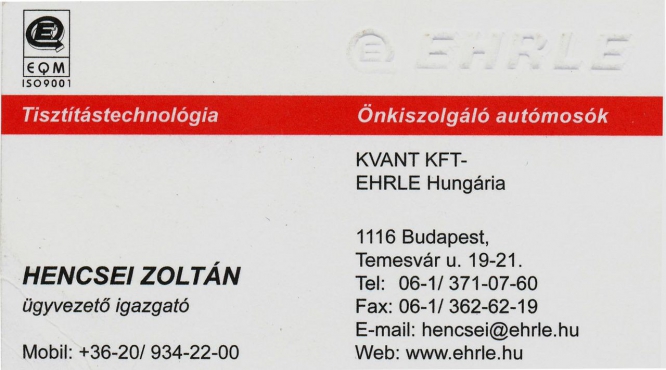 EHRLE HUNGARIA KVANT KFT