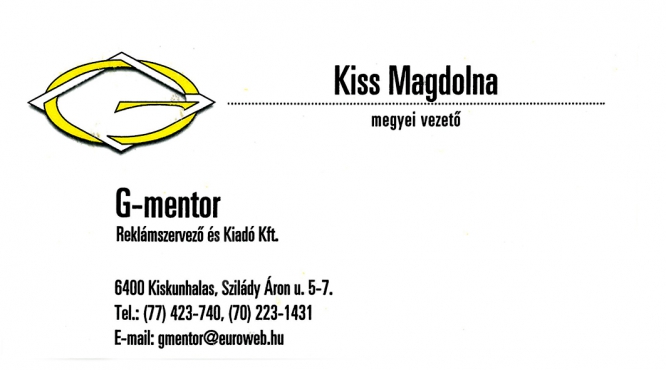 G-mentor Kft. Kiss Magdolna