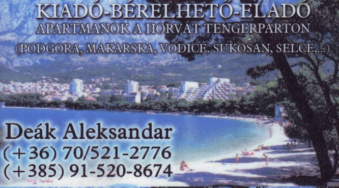 Deék Aleksandar Apartman Horvát tengerpart