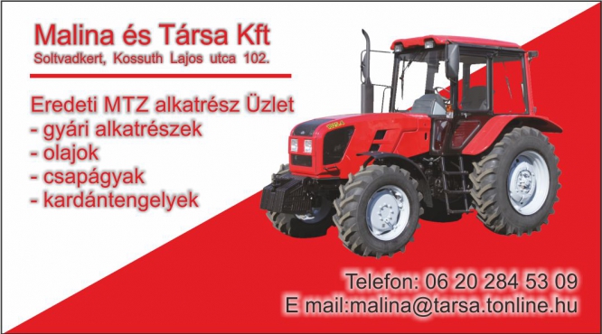 MTZ traktor alkatrész Bács Kiskun Megye Soltvadkert