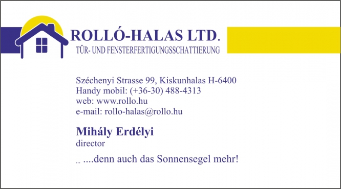 Türen und Fenster Beschattung Rollo-Halas Ltd